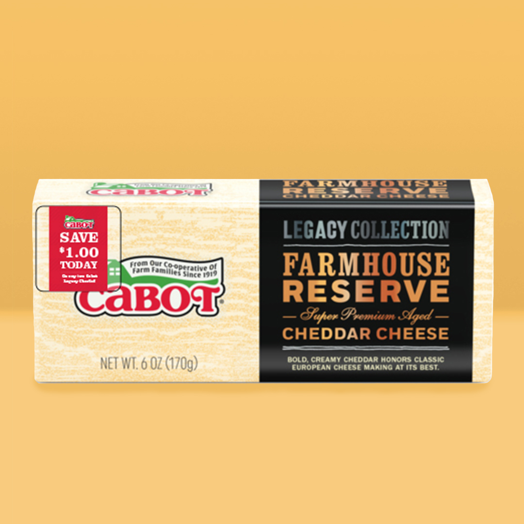 An IRC for Cabot Cheese. On-pack advertising can make a huge difference to sales.